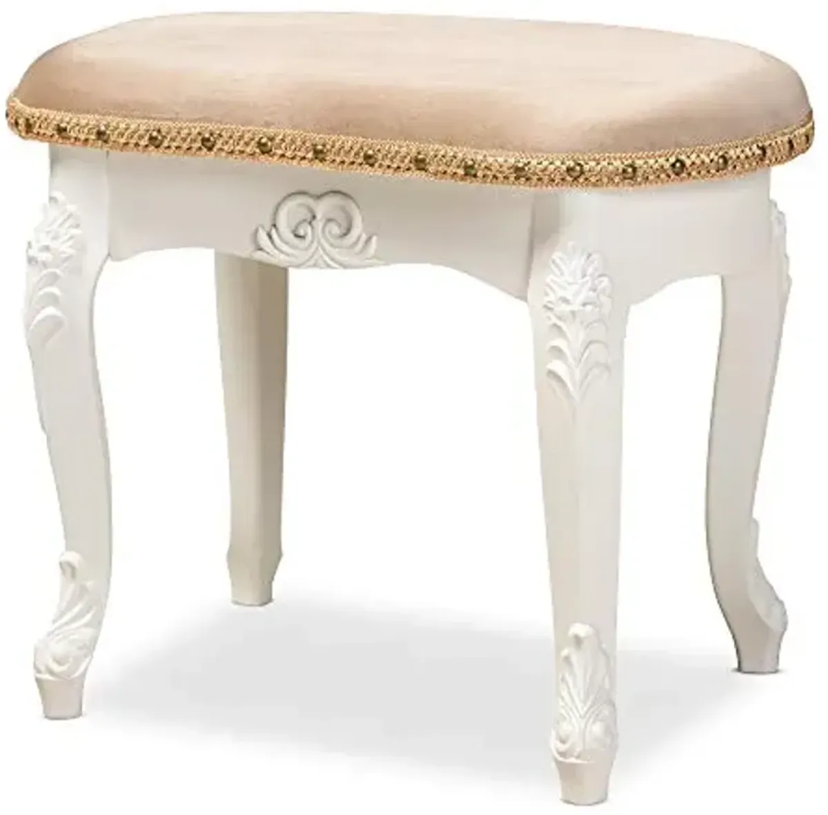 Baxton Studio Ottomans, Sand/White/Gold