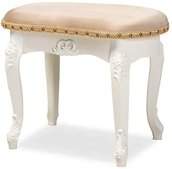 Baxton Studio Ottomans, Sand/White/Gold