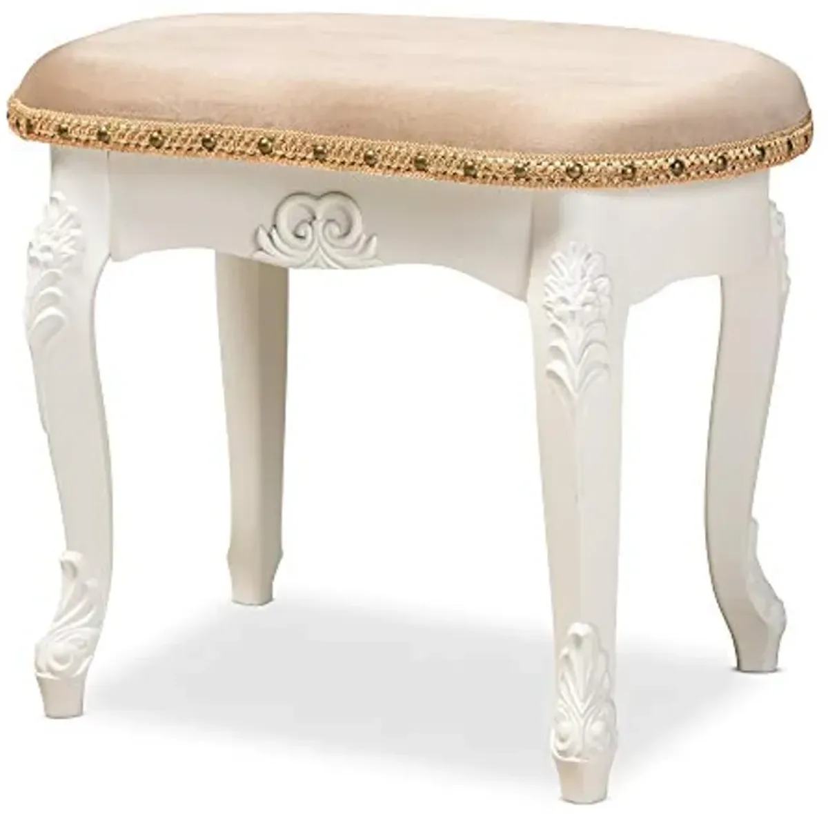 Baxton Studio Ottomans, Sand/White/Gold