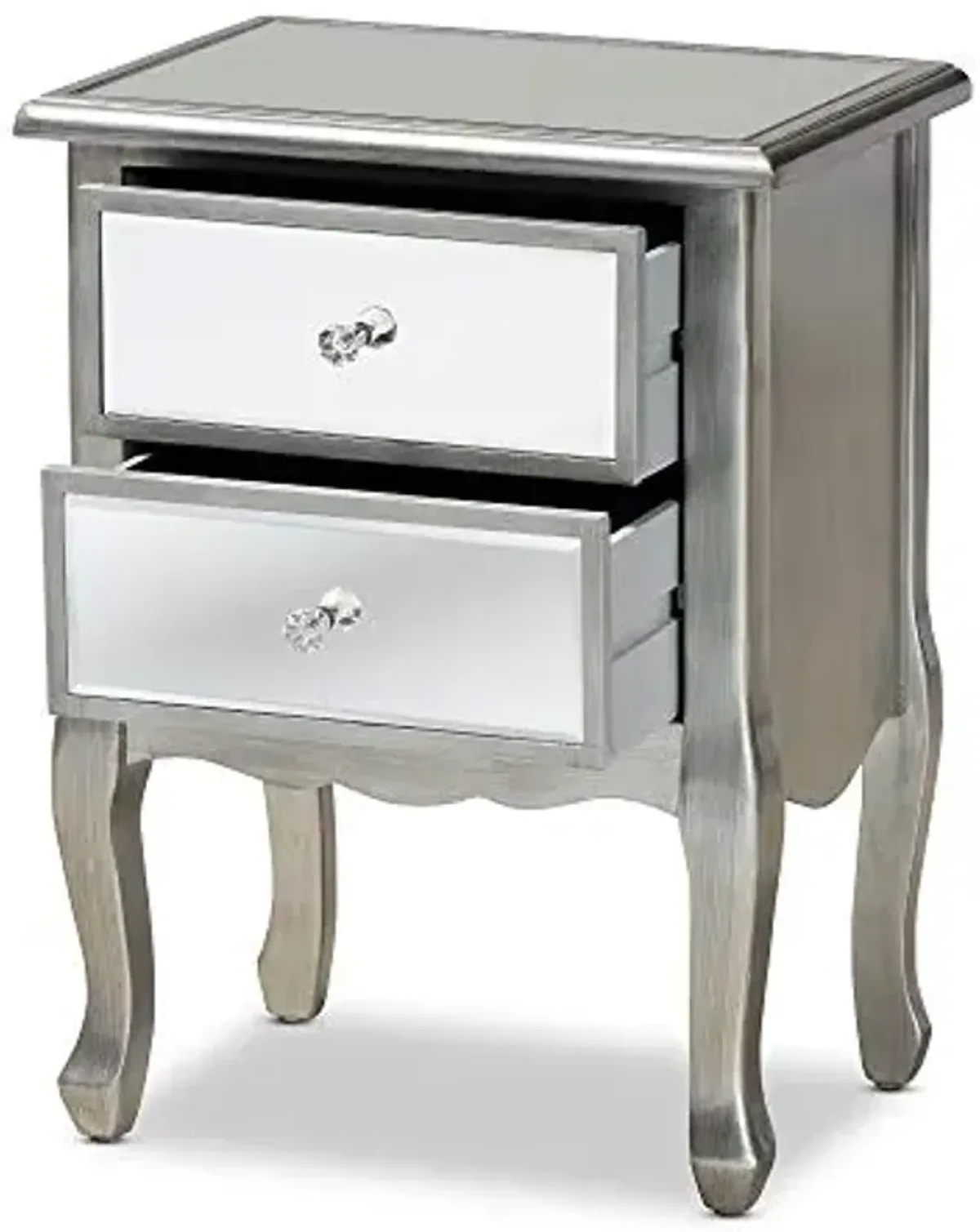 Baxton Studio Nightstands, Silver/Mirror