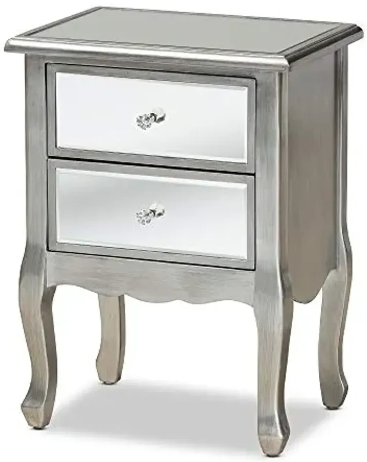 Baxton Studio Nightstands, Silver/Mirror