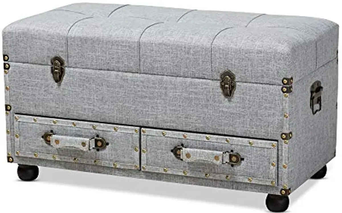 Baxton Studio Ottomans, Grey/Black