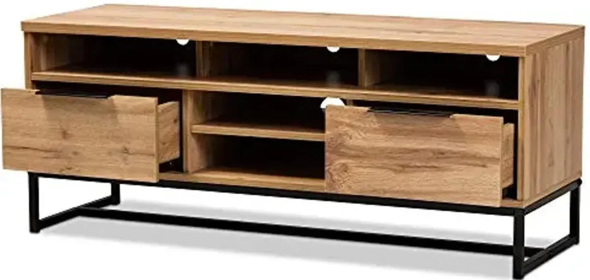 Baxton Studio TV Stands, Oak/Black