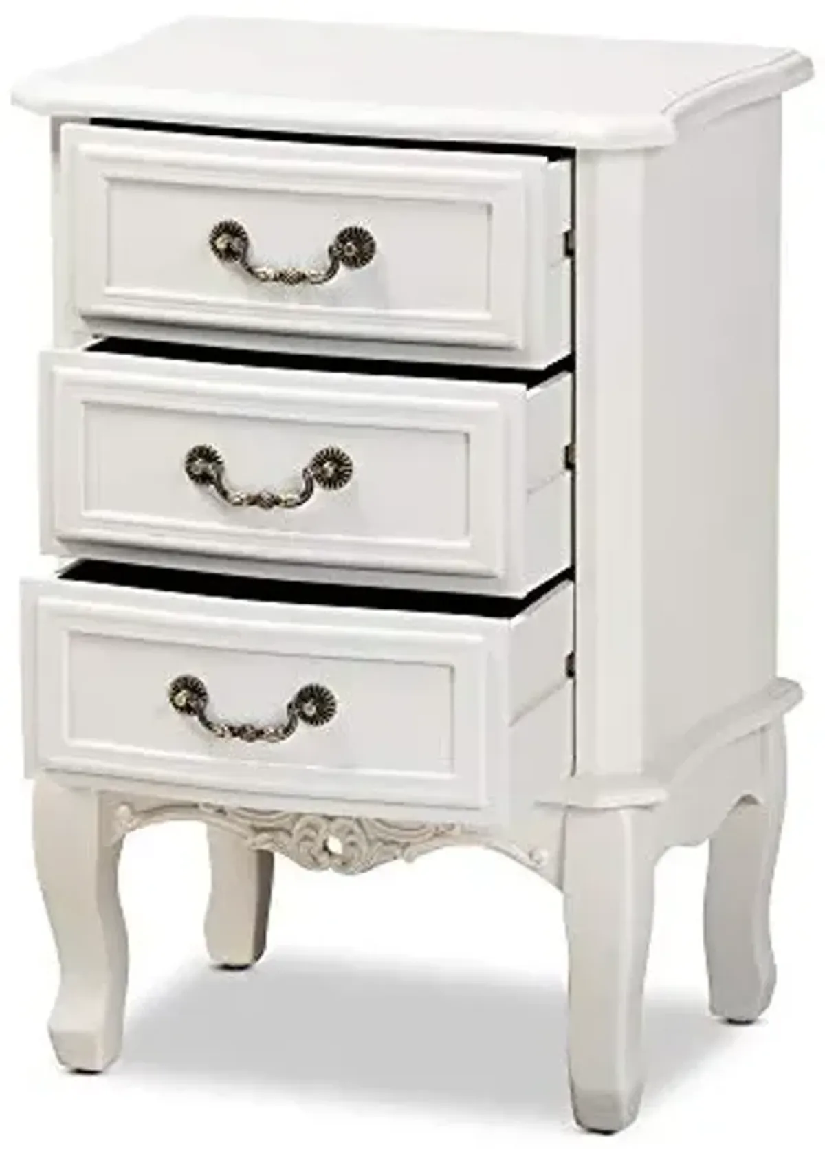 Baxton Studio Nightstands, White/Brass