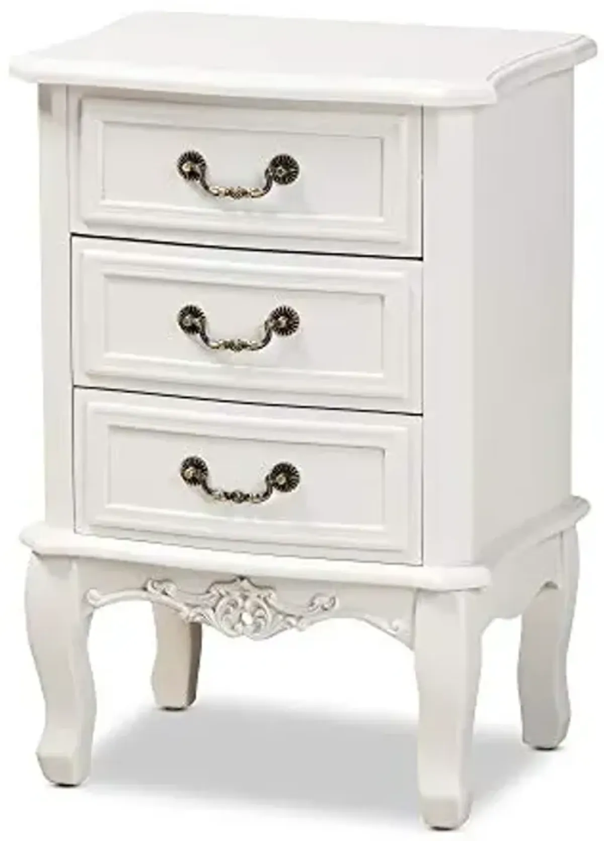 Baxton Studio Nightstands, White/Brass