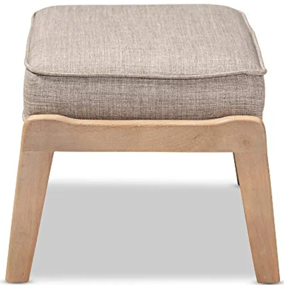 Baxton Studio Ottomans, Light Grey/Antique Oak