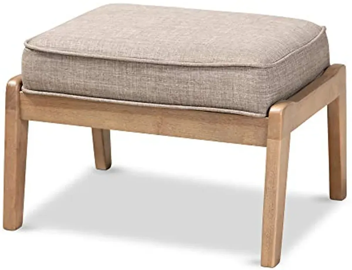 Baxton Studio Ottomans, Light Grey/Antique Oak