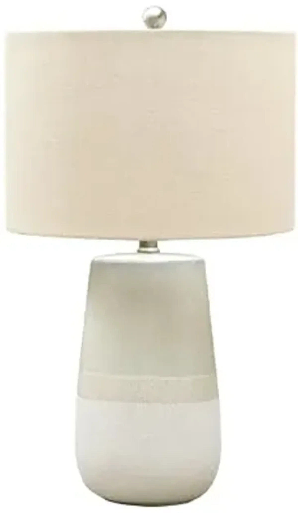 Signature Design by Ashley Shavon Contemporary 27" Textured Neutral Glaze Table Lamp, Beige & White