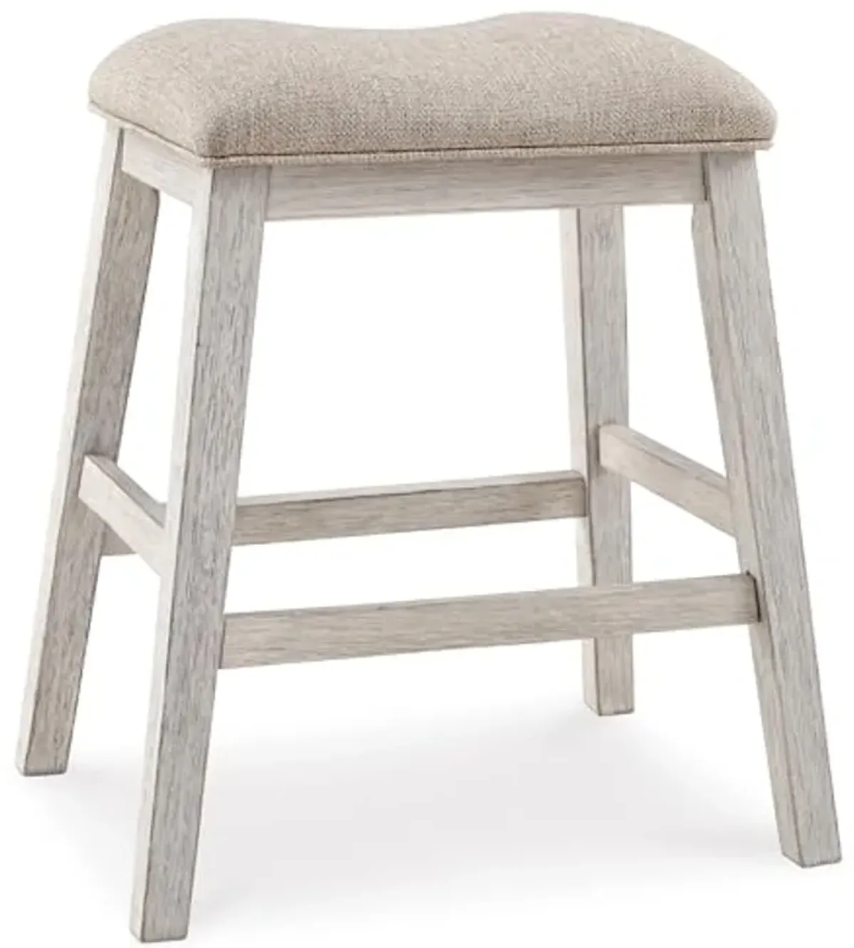 Signature Design by Ashley Skempton Modern 24" Counter Height Upholstered Barstool, 2 Count, Whitewash