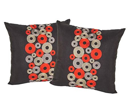 Wayborn Multi Color Circles Decorative Pillow 16"x16" (One Pair)