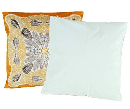 Wayborn Multi Color Seashell Print Pillow in Orange 17"X17" (One Pair)