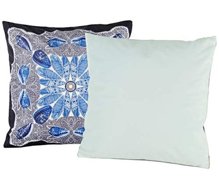 Wayborn Multi Color Seashell Print Pillow in Blue 17"X17" (One Pair)