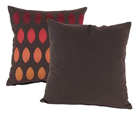 Wayborn Multi Color Color of The Seasons Pillow, Red/Orange 17"X17" (One Pair)