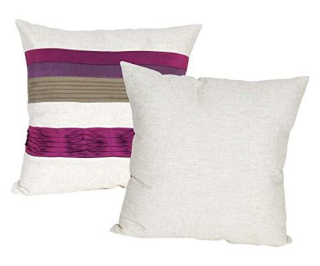 Wayborn Multi Color Vertical Striped Decorative Pillow 17"X17" (One Pair)