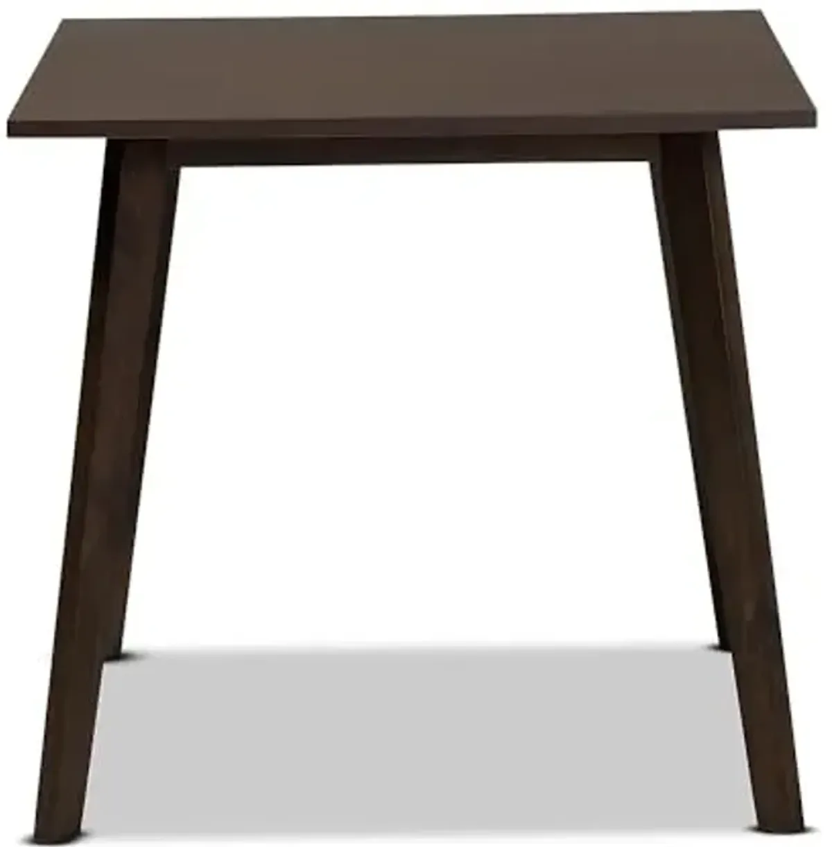 Baxton Studio Britte Mid-Century Modern Dark Oak Brown Finished Square Wood Dining Table