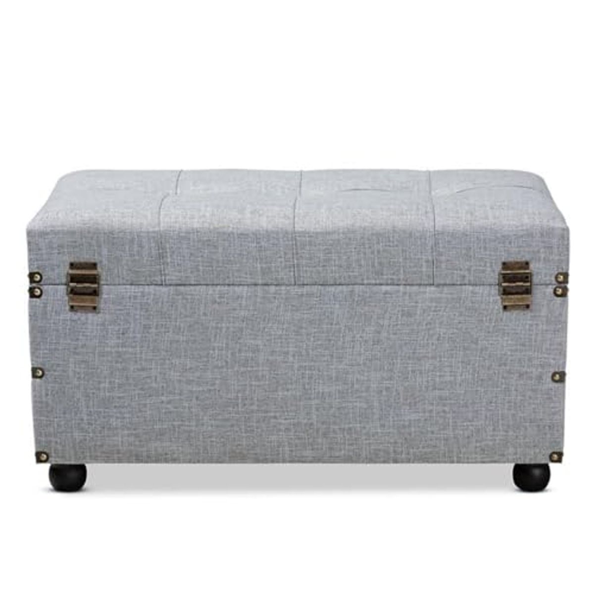 Baxton Studio Flynn Modern Transitional Grey Fabric Upholstered 2-Drawer Storage Trunk Ottoman