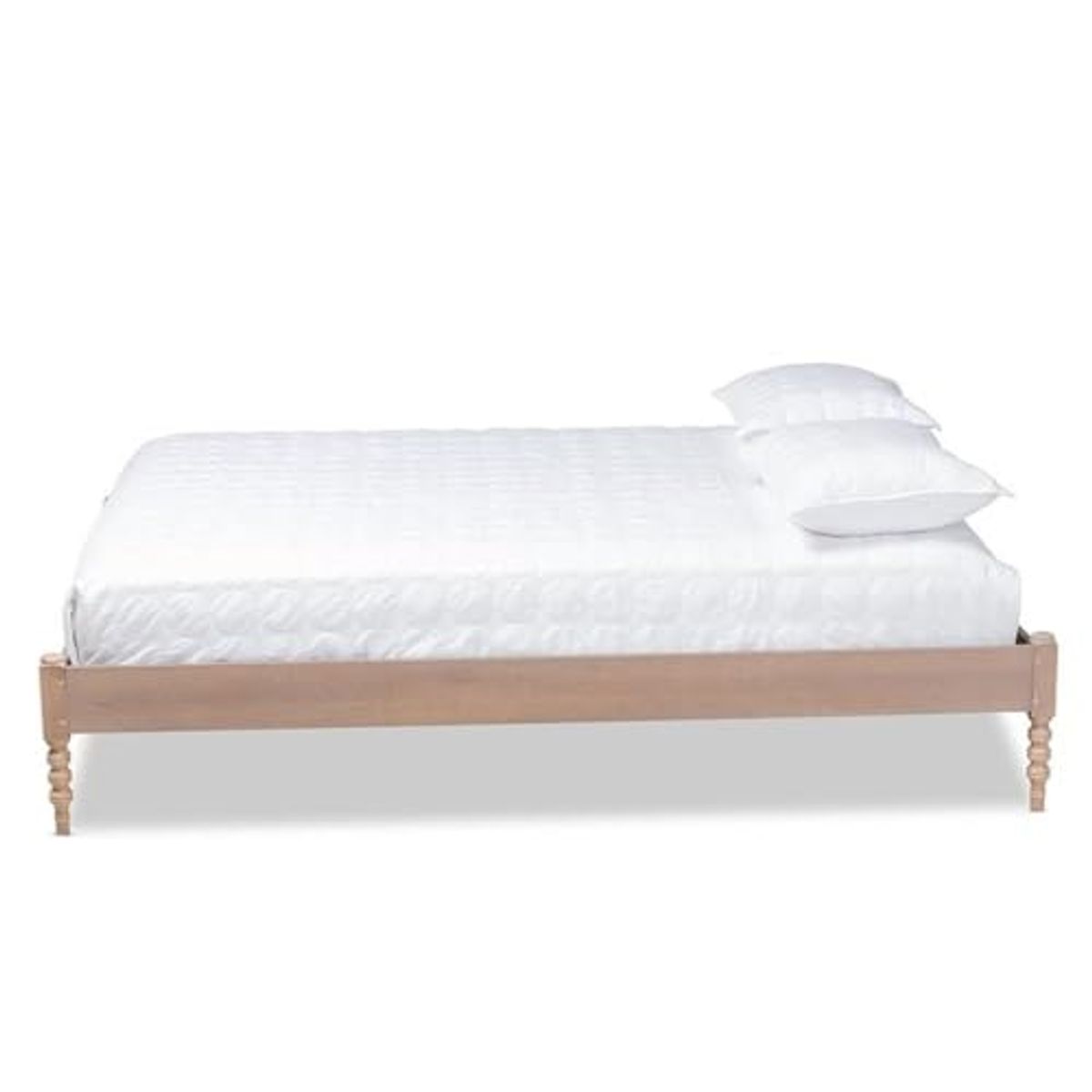 Baxton Studio Cielle Mid-Century Wood Platform Full Bed in Antique Oak