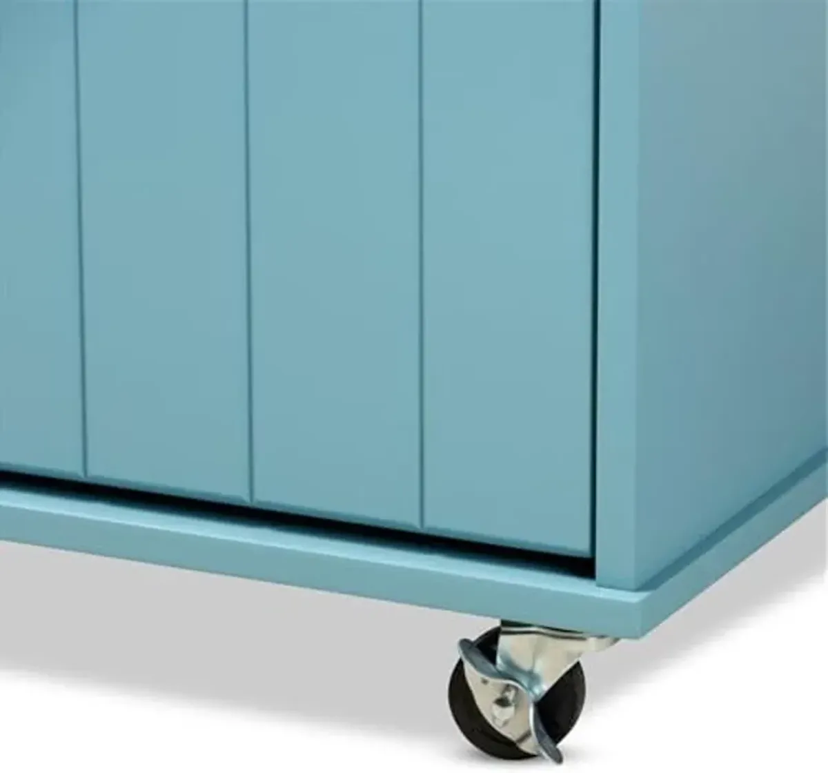 Baxton Studio Liona Modern and Contemporary Sky Blue Finished Wood Kitchen Storage Cart