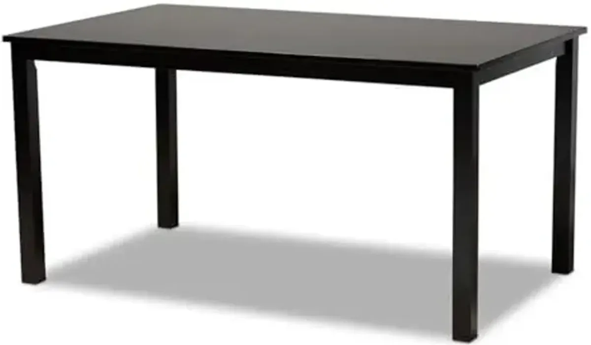 Baxton Studio Eveline Modern and Contemporary Espresso Brown Finished Rectangular Wood Dining Table