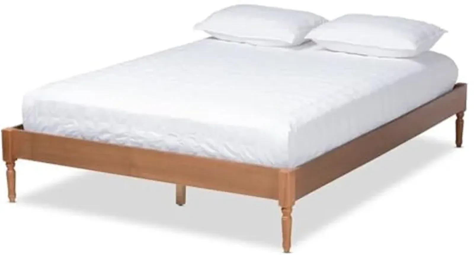 Baxton Studio Colette French Bohemian Ash Walnut Finished Wood Queen Size Platform Bed Frame