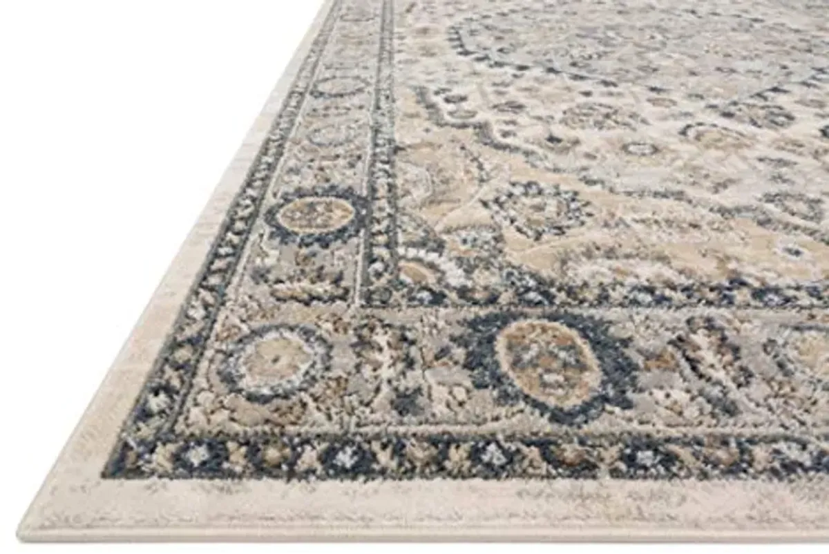 Loloi Teagan Collection 5'-3" x 7'-6" Area Rug in Natural/Lt. Grey - Large Area Rug, Soft Neutral Rug, High-Traffic Area Rug for Living Room, Bedroom, Home Office, Dining Area