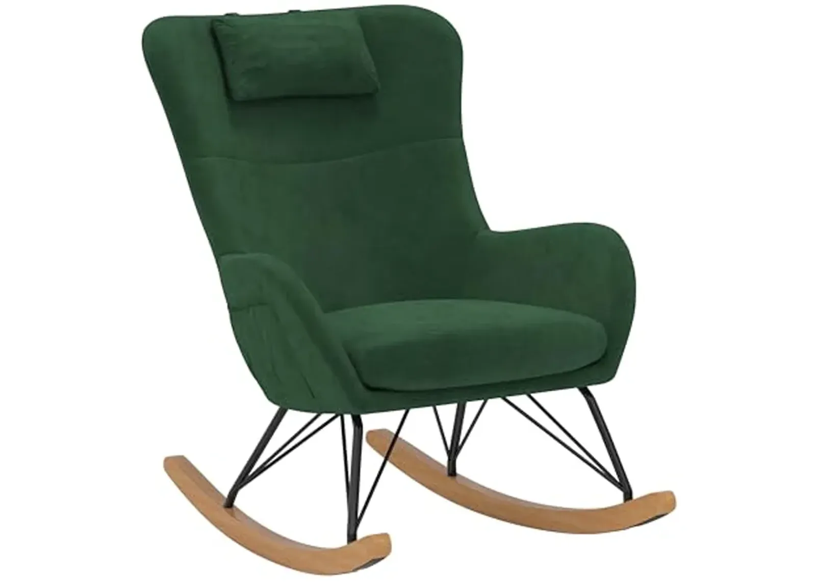 Baby Relax Cranbrook Rocker Accent Chair with Storage Pockets, Green