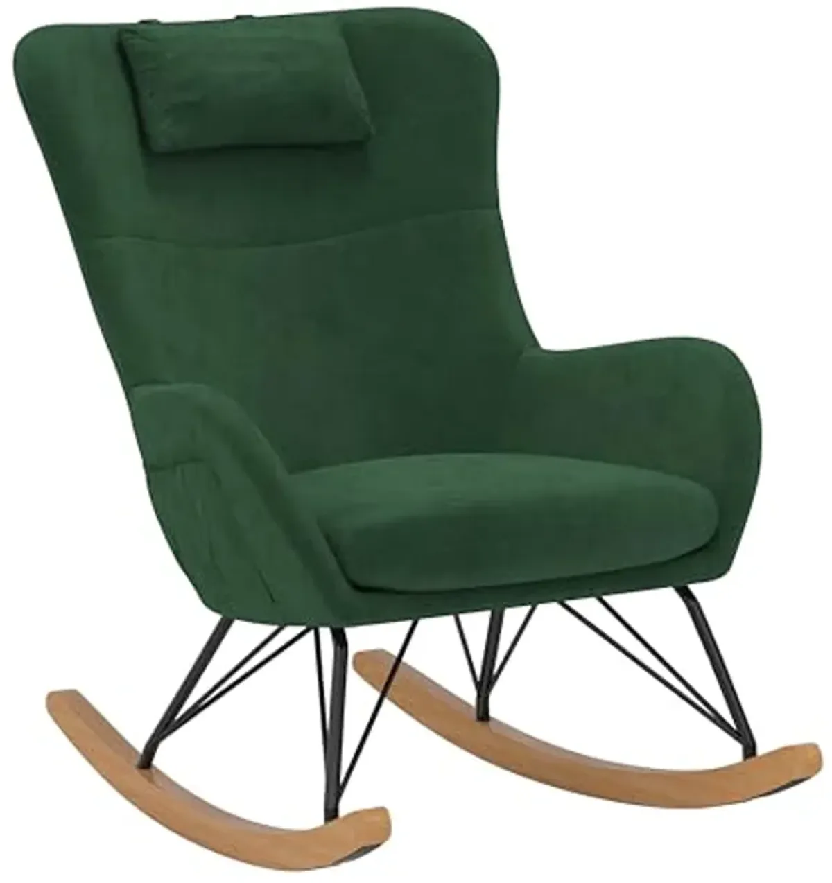 Baby Relax Cranbrook Rocker Accent Chair with Storage Pockets, Green