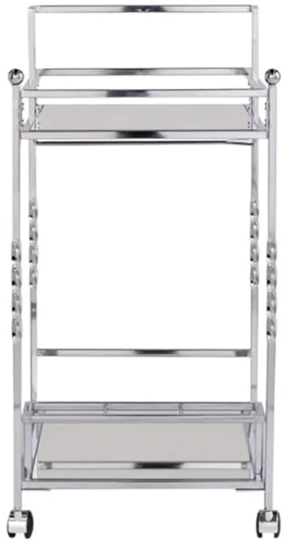 Southern Enterprises SEI Furniture Ivers Mirrored Metal Bar Cart in Chrome