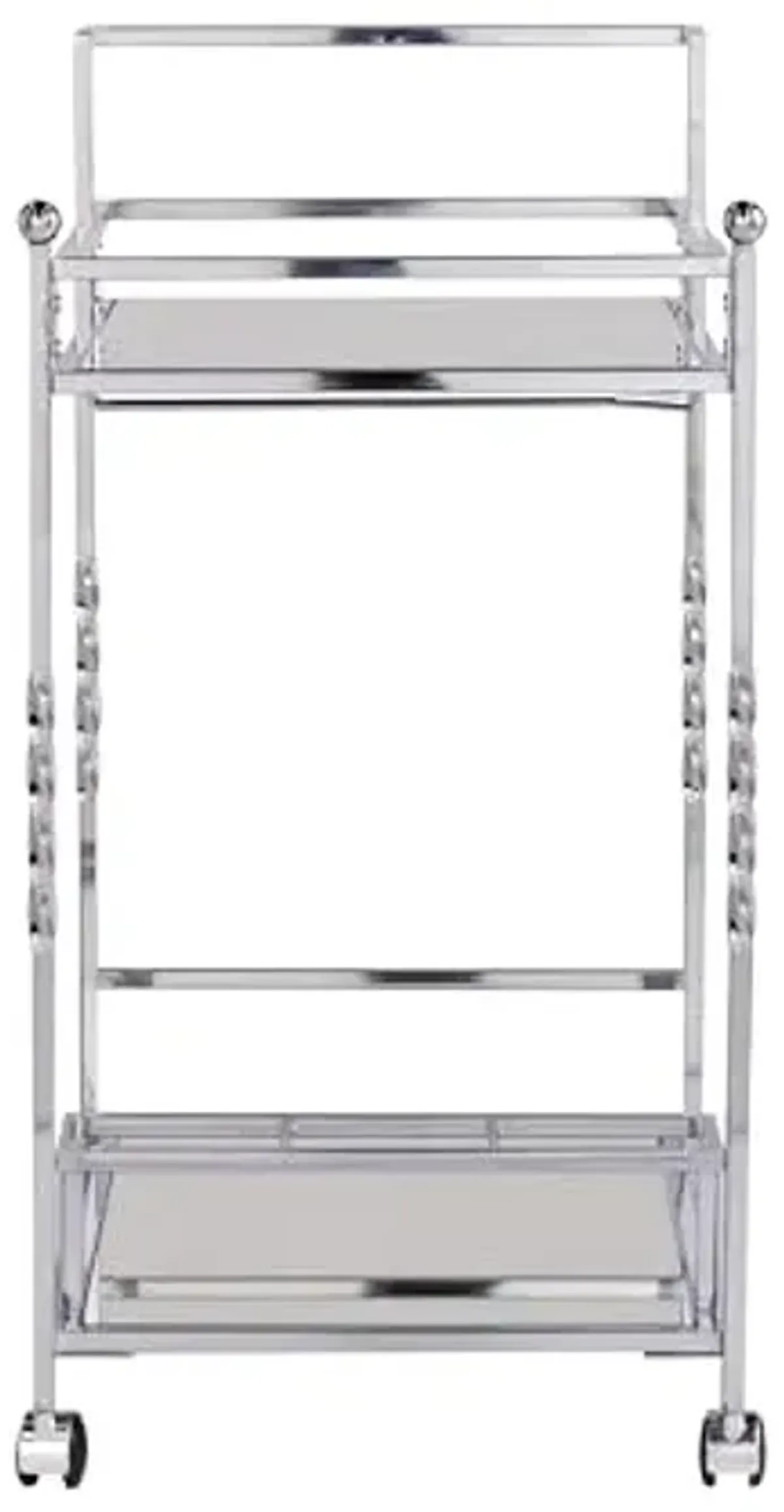Southern Enterprises Ivers Mirrored Metal Bar Cart in Chrome