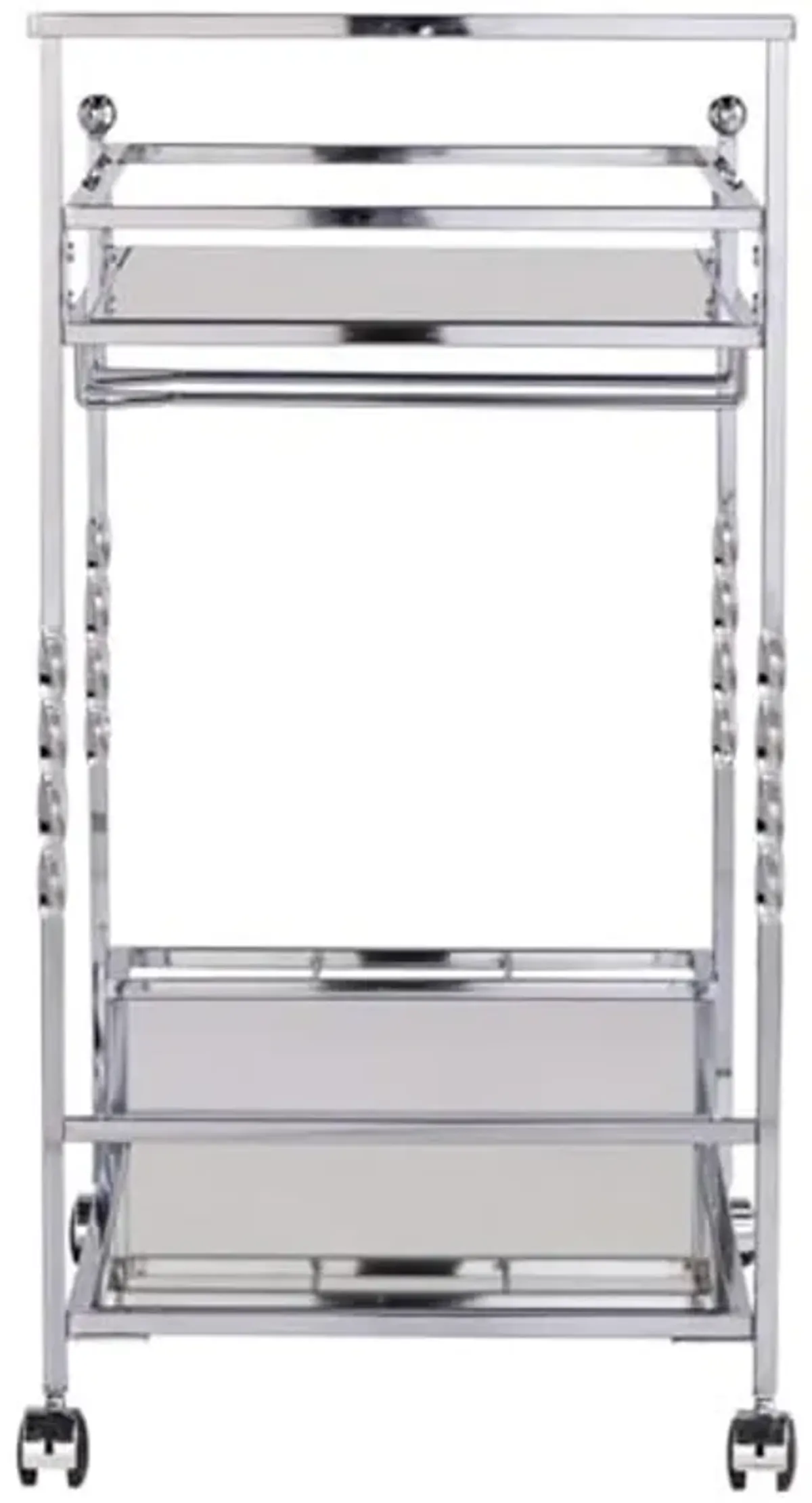 Southern Enterprises SEI Furniture Ivers Mirrored Metal Bar Cart in Chrome