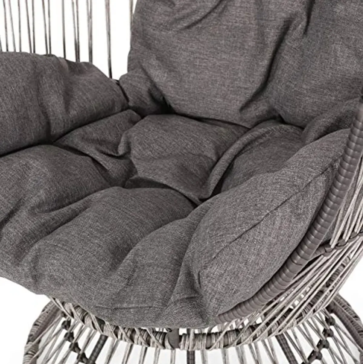 Christopher Knight Home Ellen Outdoor Wicker Swivel Egg Chair with Cushion, Gray, Dark Gray, Taupe