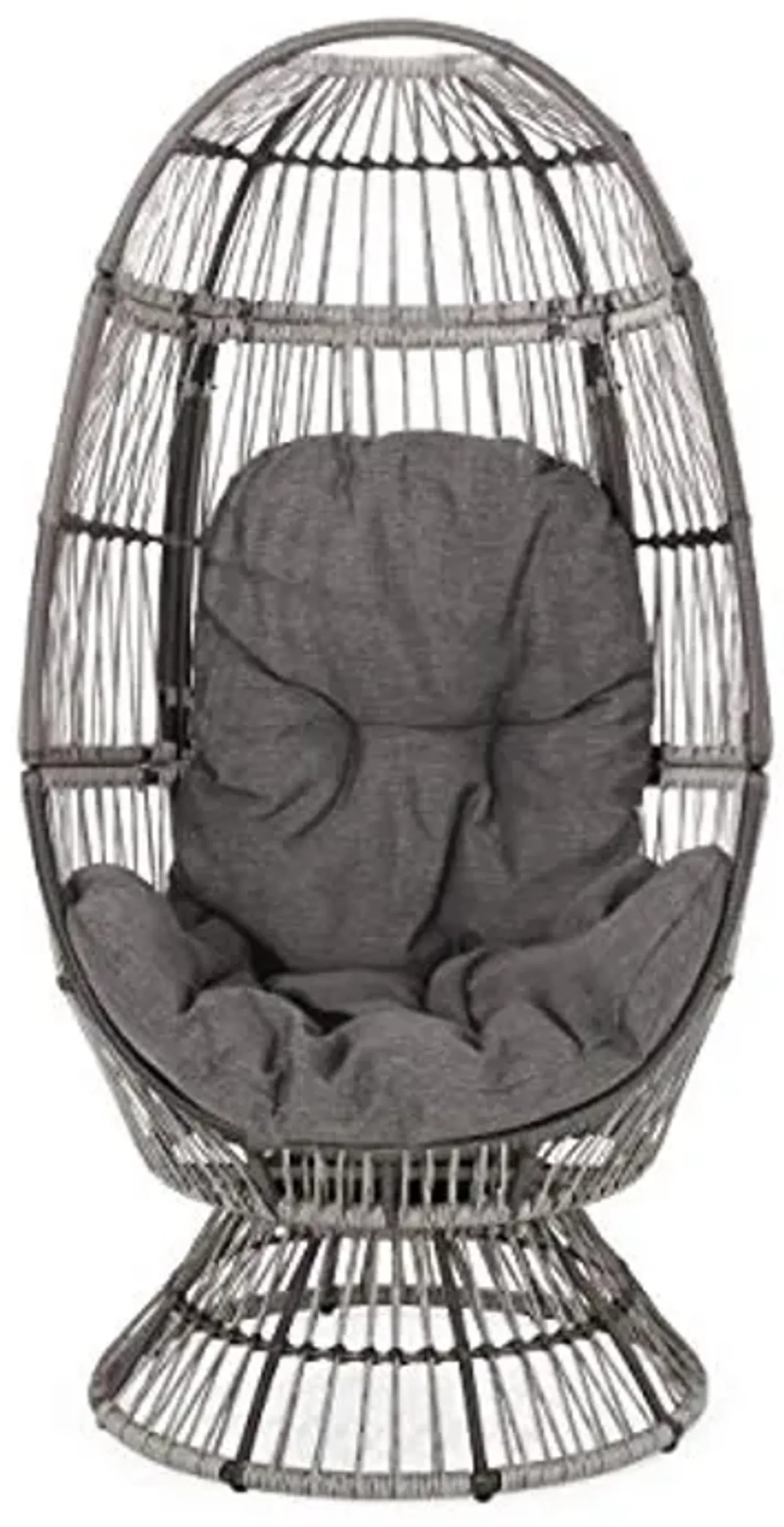 Christopher Knight Home Ellen Outdoor Wicker Swivel Egg Chair with Cushion, Gray, Dark Gray, Taupe