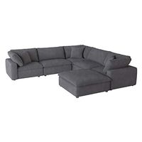 Lexicon Rowe Modular Sectional Sofa with Ottoman, Grey