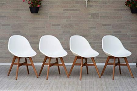 Amazonia Gloucester 7-Piece Patio Dining Set | Durable Eucalyptus Wood | White Chairs