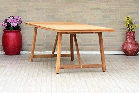 Amazonia Keystone 9-Piece Oval Patio Dining Set | Grade A Teak Wood | White Side Chairs
