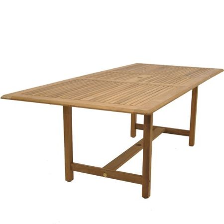 Amazonia Angus Deluxe 9-Piece Rectangular Patio Dining Set | Durable Teak Wood | White Chairs