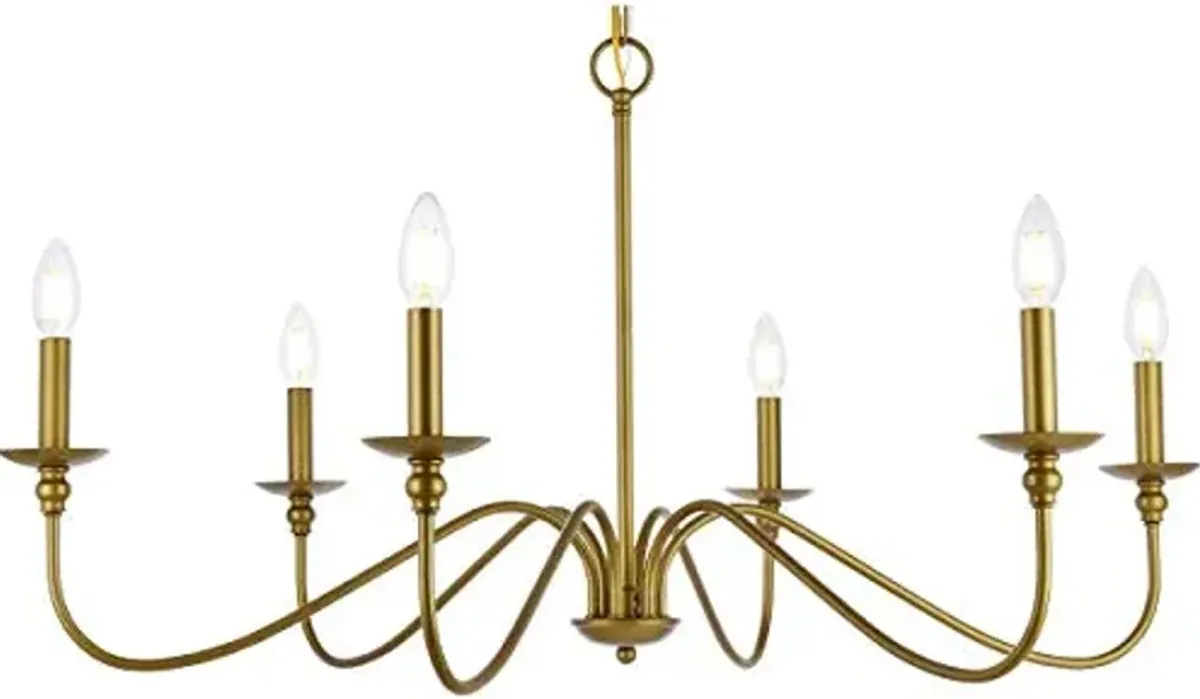 Living District Indoor Modern Home Decorative Bright Ceiling Rohan 6 Lights Brass Chandelier