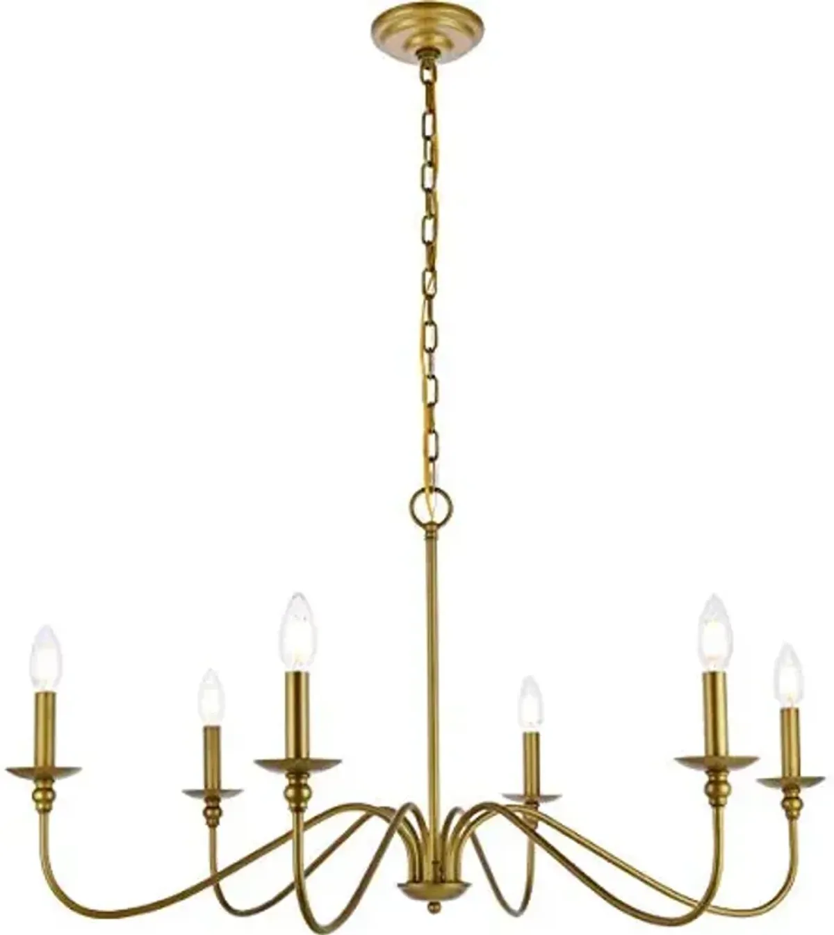 Living District Indoor Modern Home Decorative Bright Ceiling Rohan 6 Lights Brass Chandelier