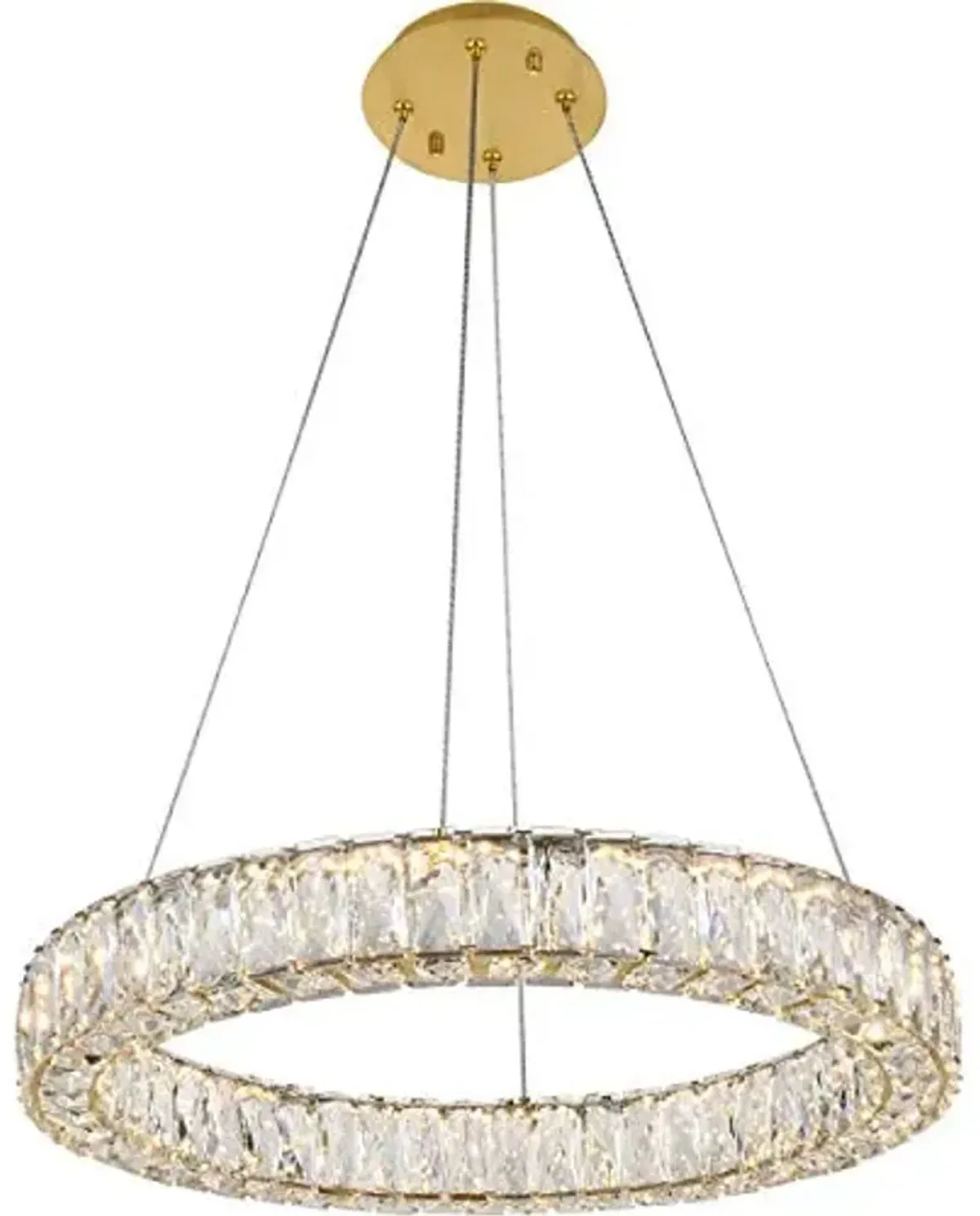 Elegant Lighting Indoor Modern Home Decorative Bright Monroe Integrated LED chip Light Gold Chandelier Clear Royal Cut Crystal