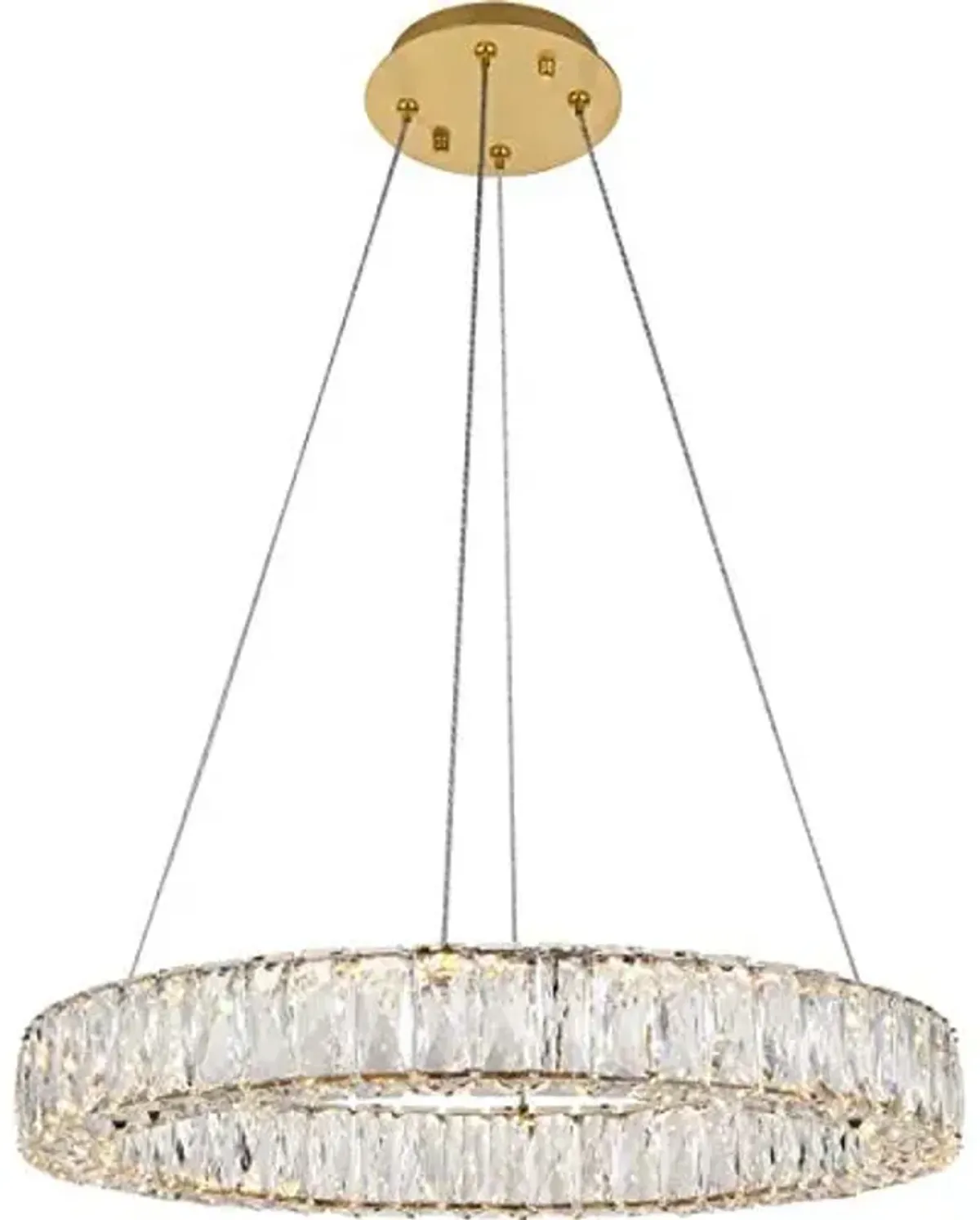 Elegant Lighting Indoor Modern Home Decorative Bright Monroe Integrated LED chip Light Gold Chandelier Clear Royal Cut Crystal
