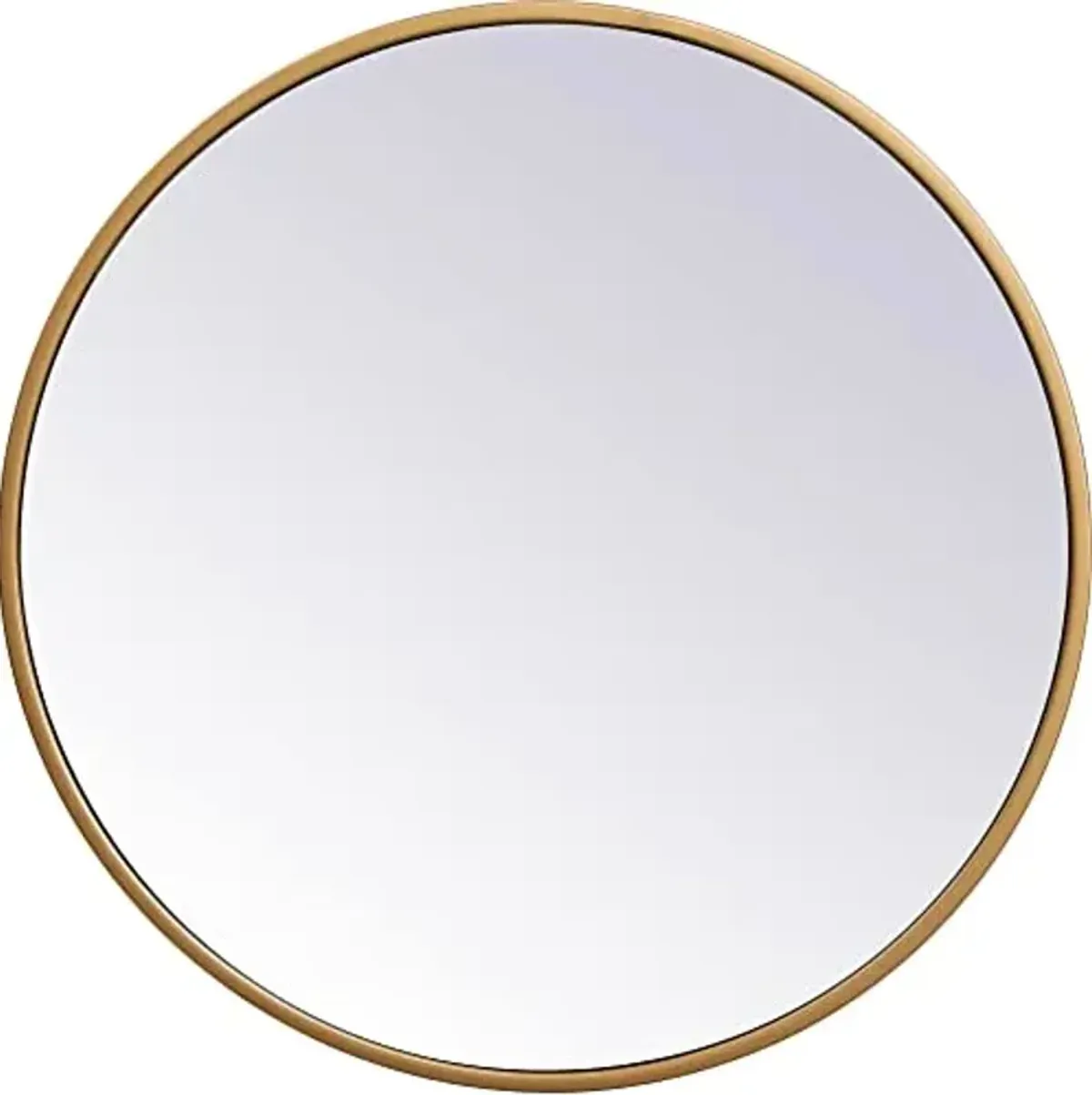 Elegant Decor Eternity Home Office Decorative Round Framed Wall Mirror, 18" L x 18" H - Brass