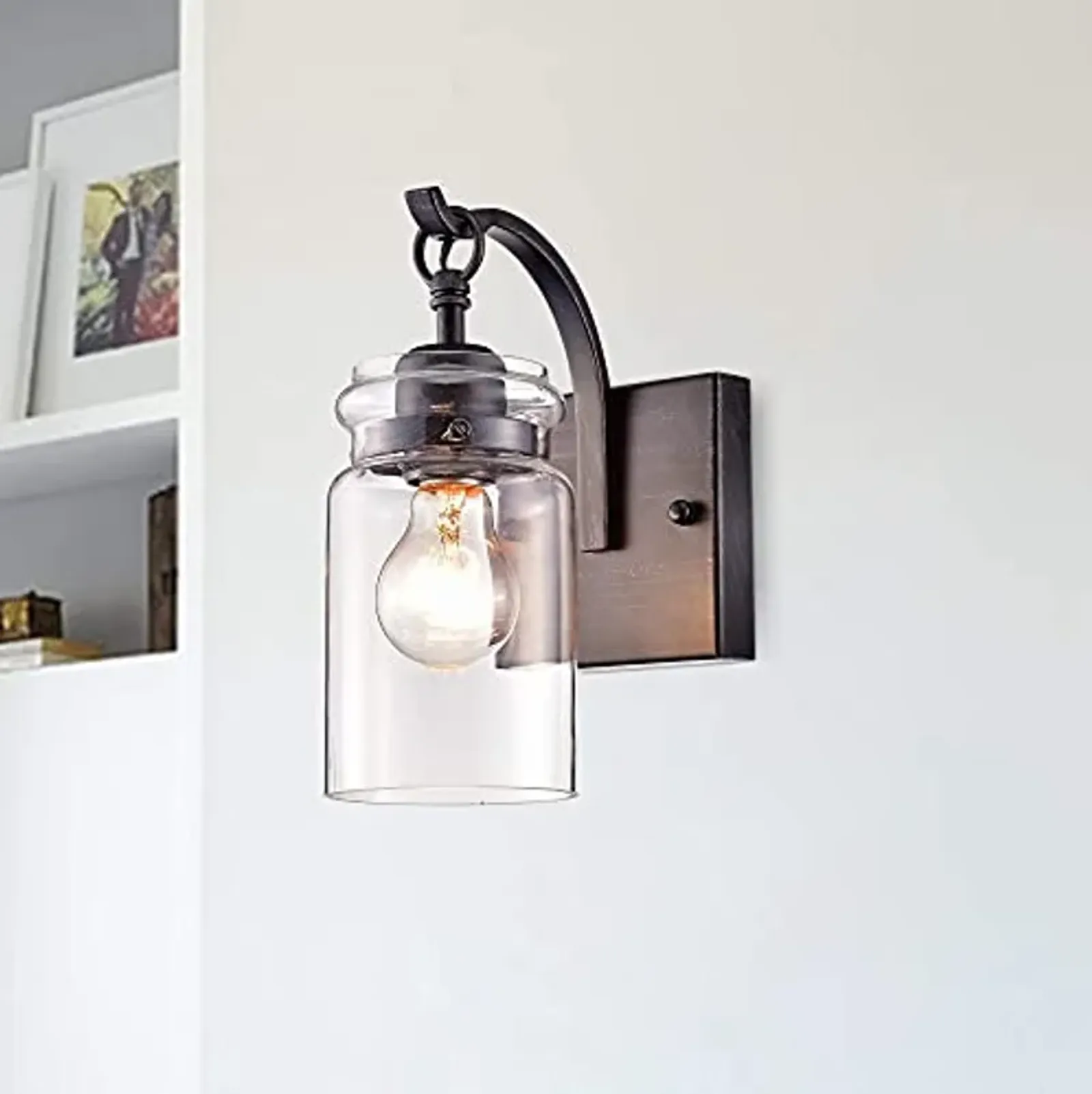 The Lighting Store Anastasia Antique Black Single Light Wall Sconce