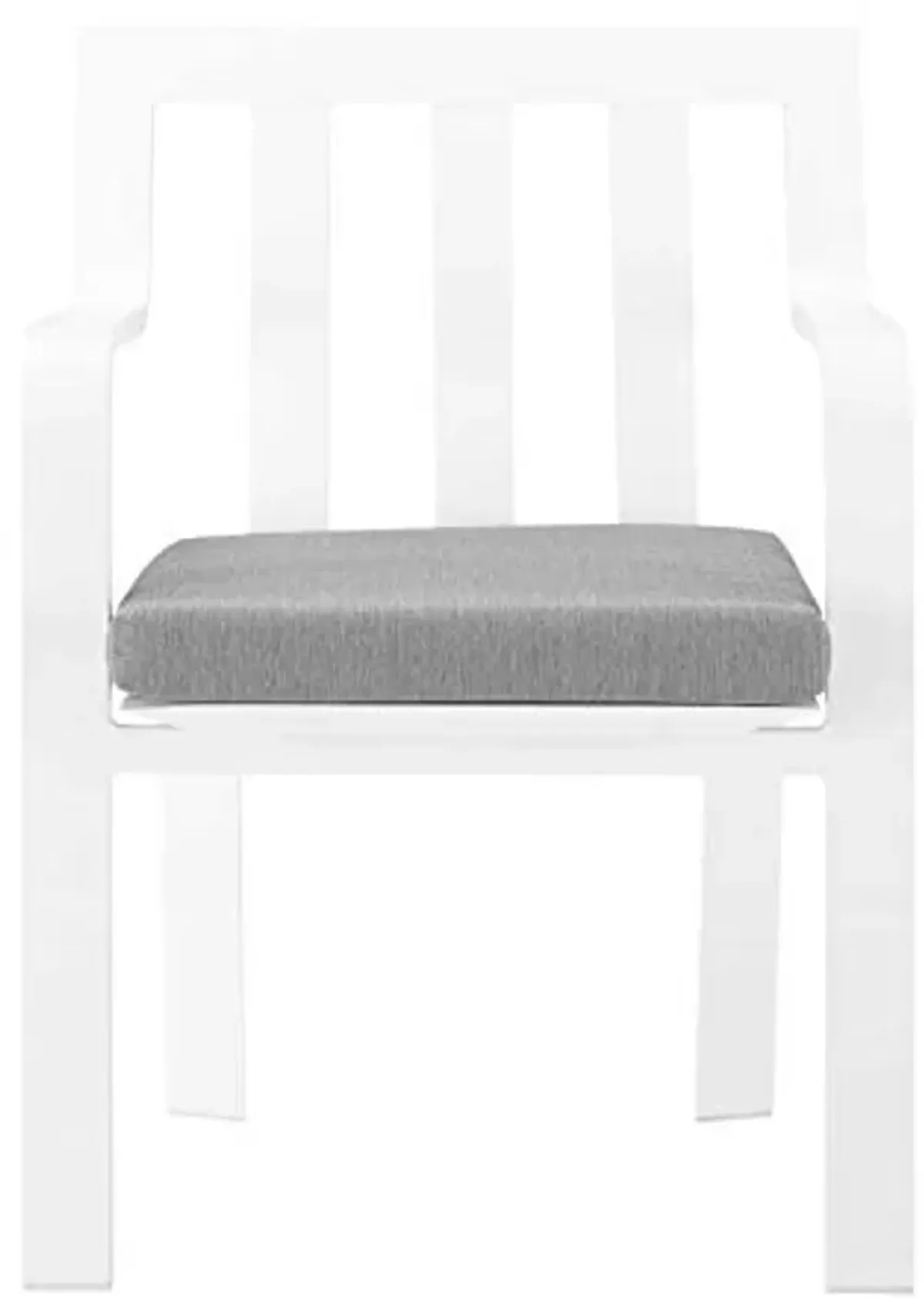 Modway Baxley 32" Modern Fabric Outdoor Patio Armchair in White/Gray (Set of 2)