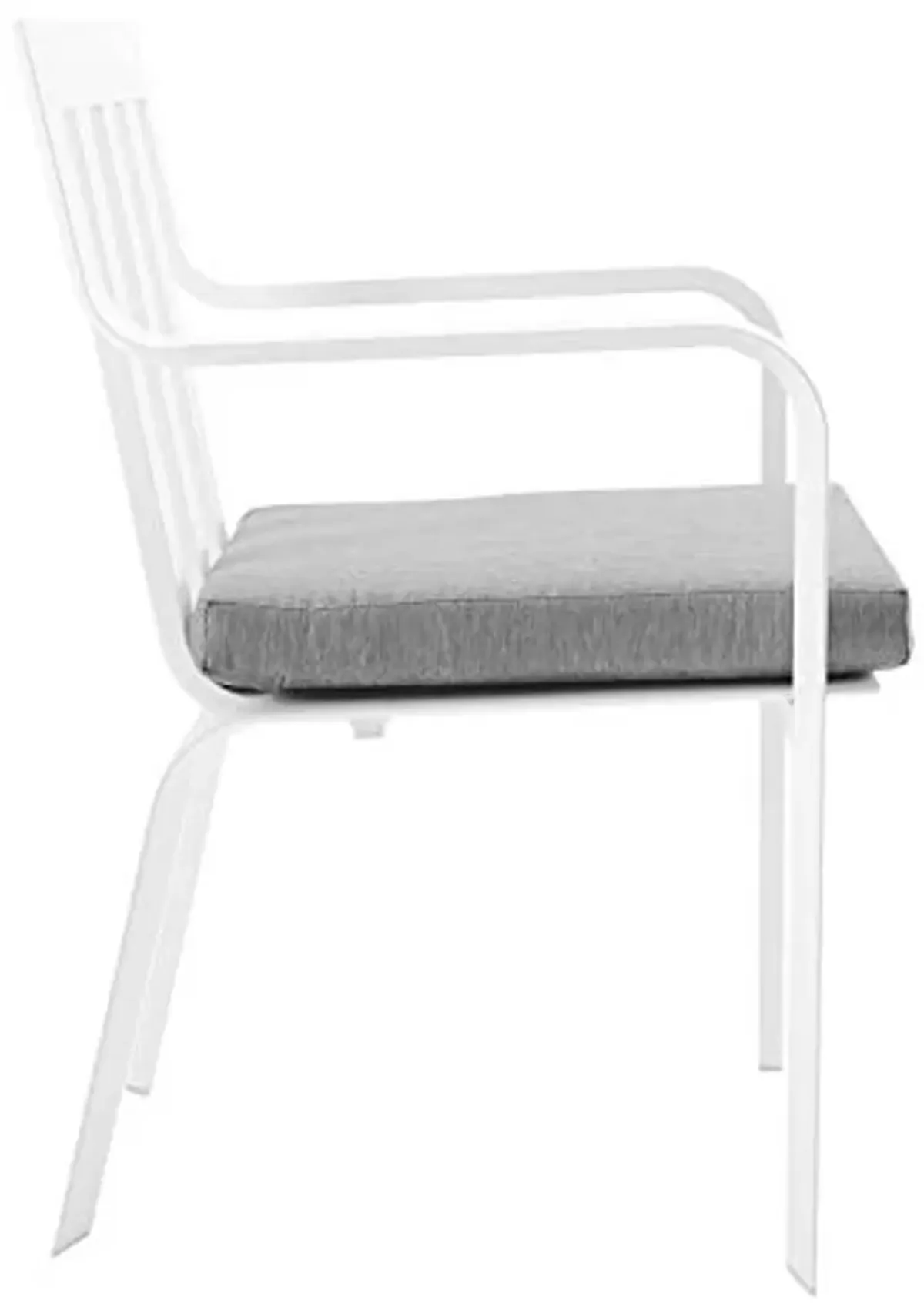 Modway Baxley 32" Modern Fabric Outdoor Patio Armchair in White/Gray (Set of 2)