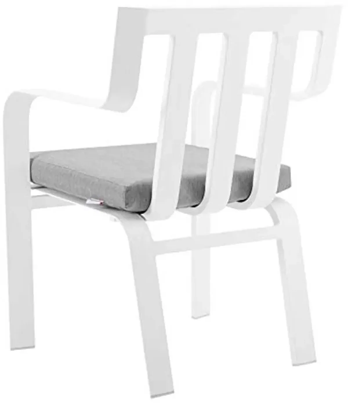 Modway Baxley 32" Modern Fabric Outdoor Patio Armchair in White/Gray (Set of 2)