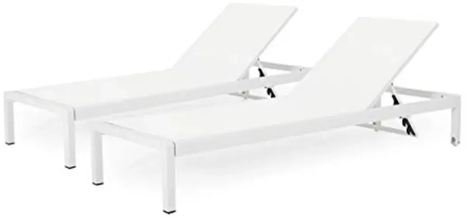 Christopher Knight Home Cynthia Outdoor Chaise Lounge (Set of 2), White.