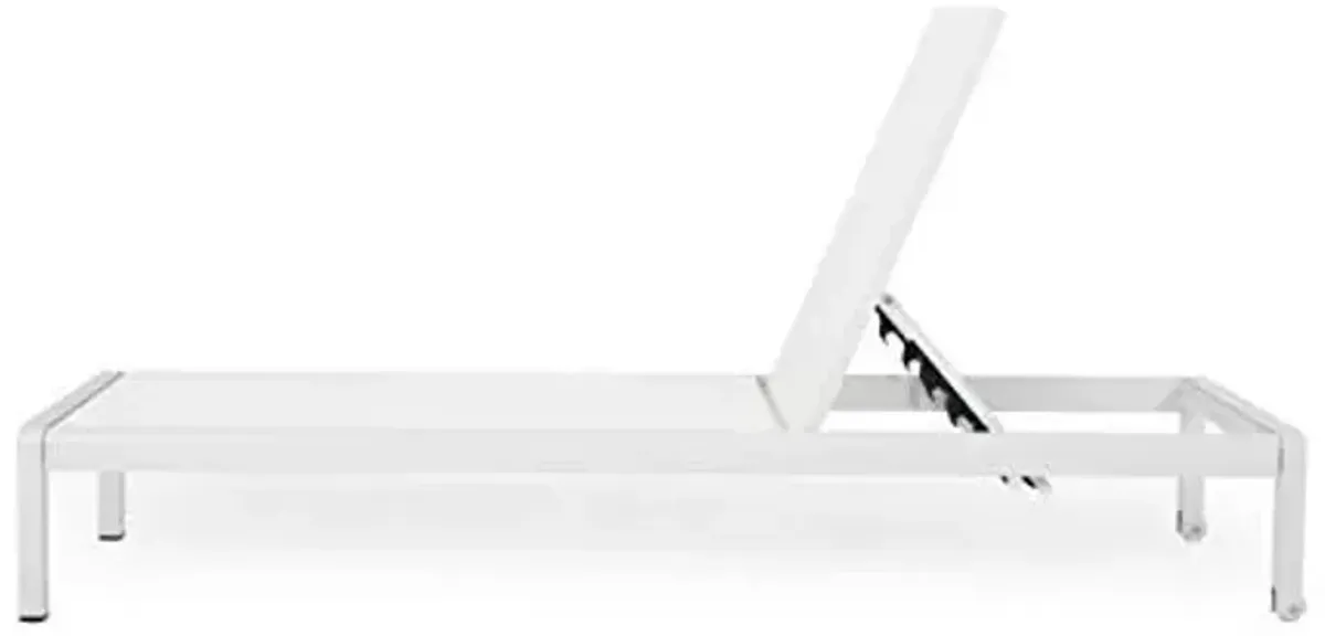 Cynthia Outdoor Chaise Lounge, White