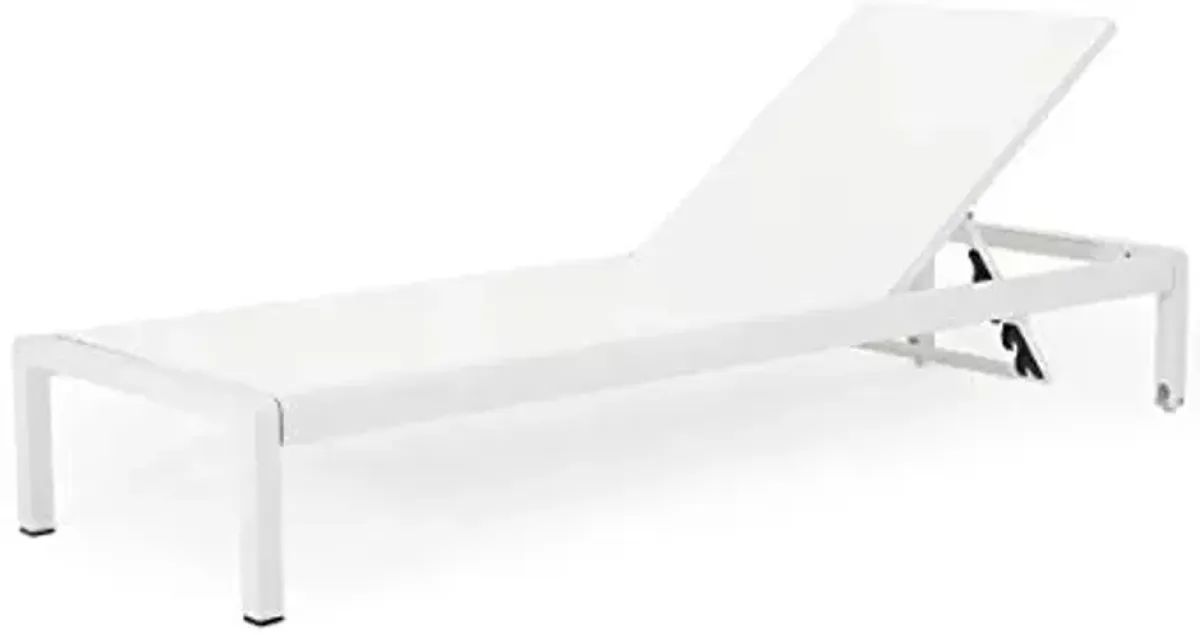 Cynthia Outdoor Chaise Lounge, White