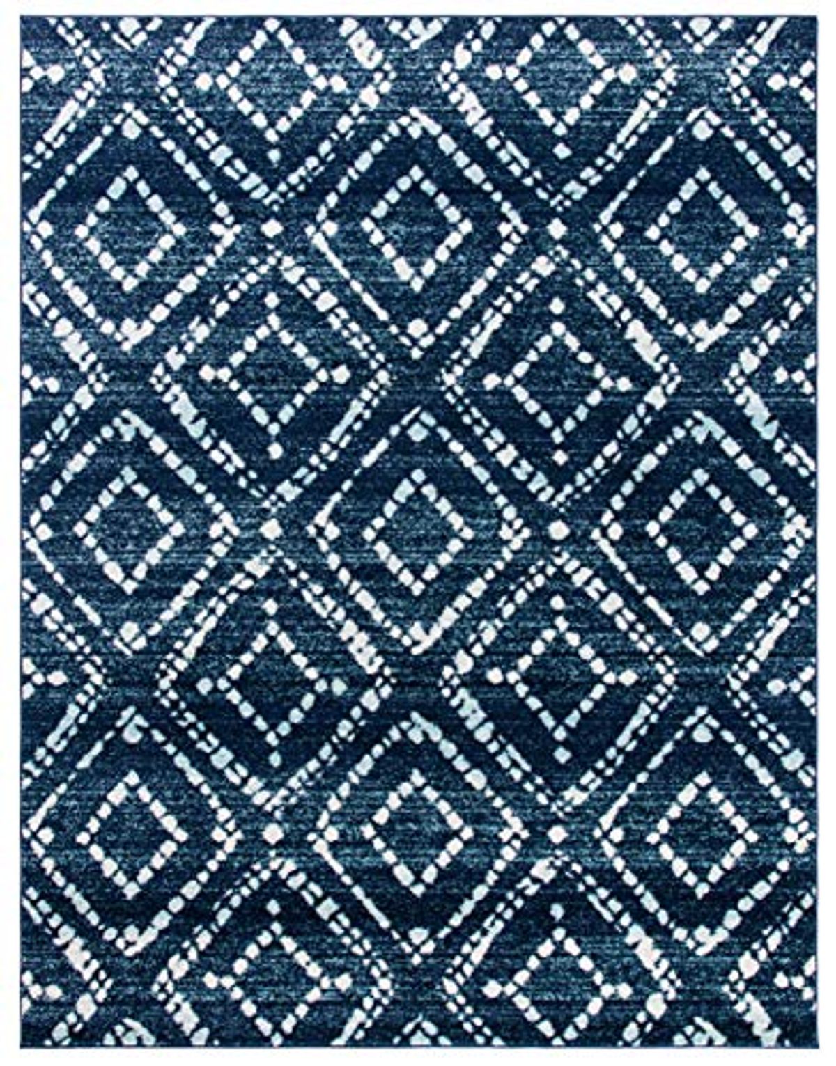 SAFAVIEH Adirondack Collection Area Rug - 6' x 9', Navy & Ivory, Modern Diamond Distressed Design, Non-Shedding & Easy Care, Ideal for High Traffic Areas in Living Room, Bedroom (ADR131N)