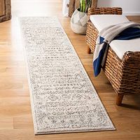 SAFAVIEH Tulum Collection 2' x 11' Ivory/Grey TUL271A Moroccan Boho Distressed Non-Shedding Living Room Bedroom Runner Rug